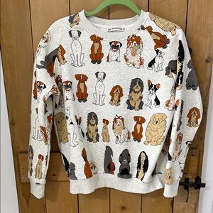 Sm Wardrobe Dog Print Cotton Sweater Size S